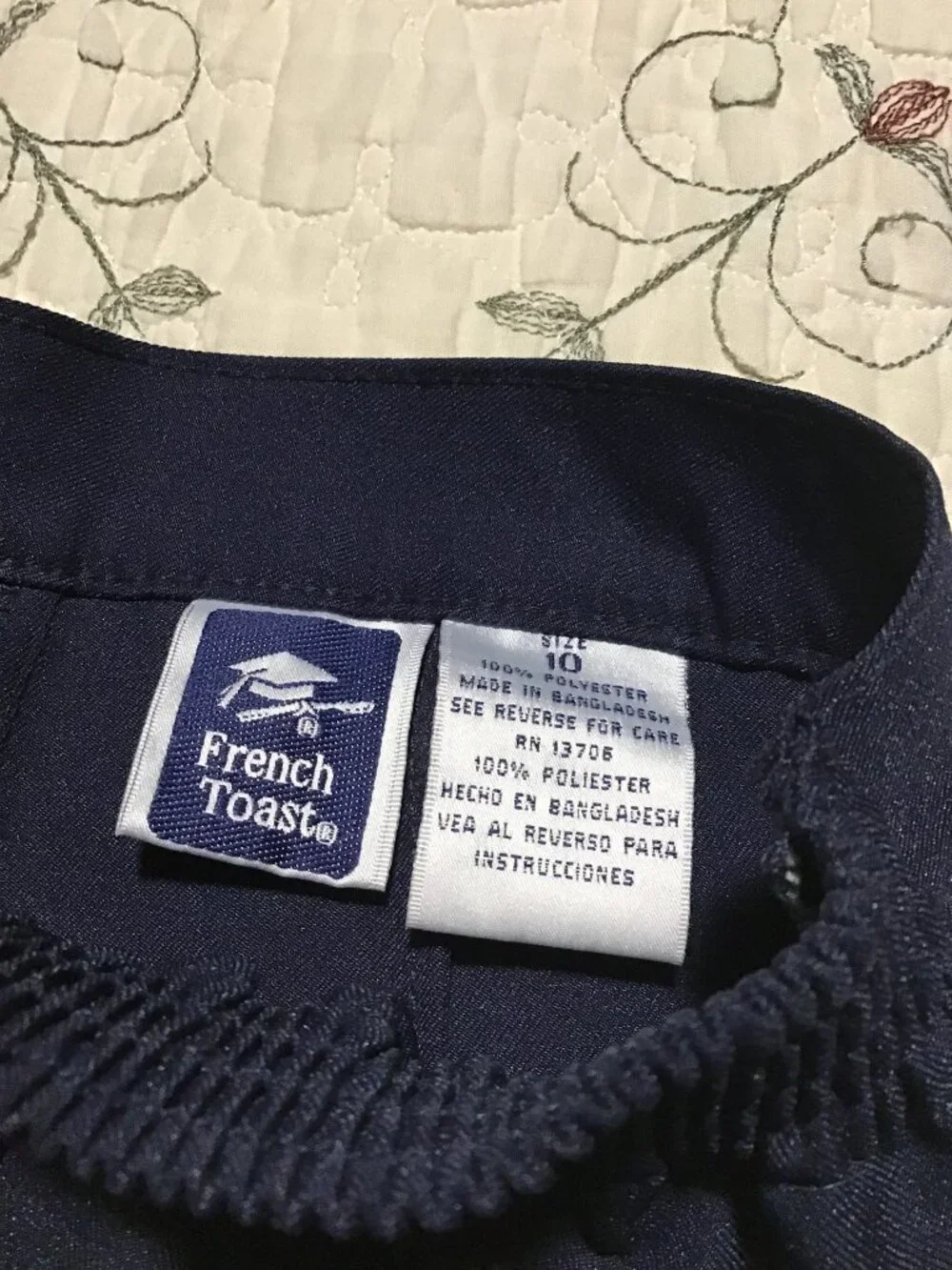 Navy French Toast Front-Pleated Skirt / Scooter--Size 10; Great Shape